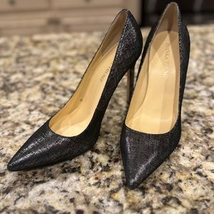 Ivanka Trump black and silver pointed toe pump